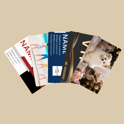 Cartes de visite brillante en métal